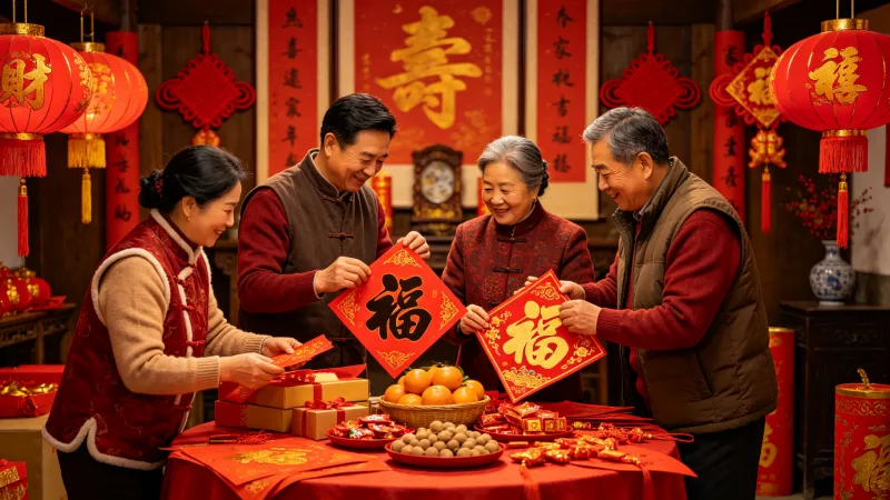 准备过年的忙碌与喜悦