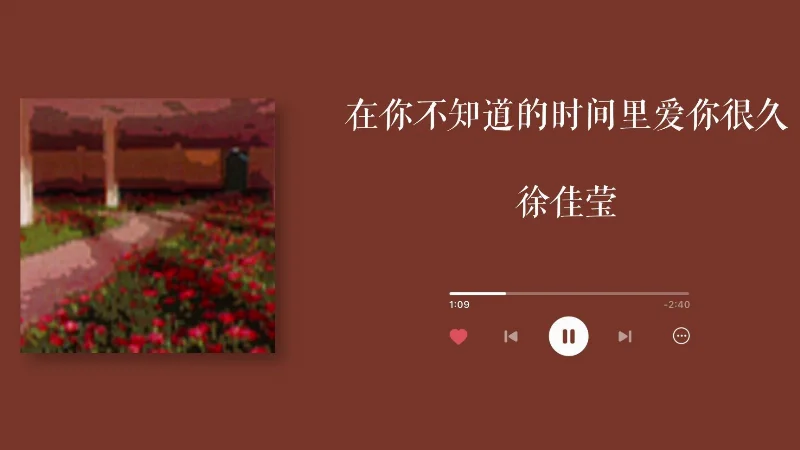 2023年第52周：《在你不知道的时间里爱你很久》- 徐佳莹
